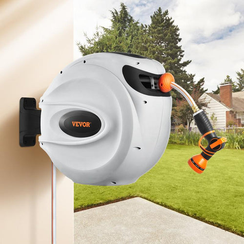 VEVOR Retractable Hose Reel with Nozzle and Swivel Bracket